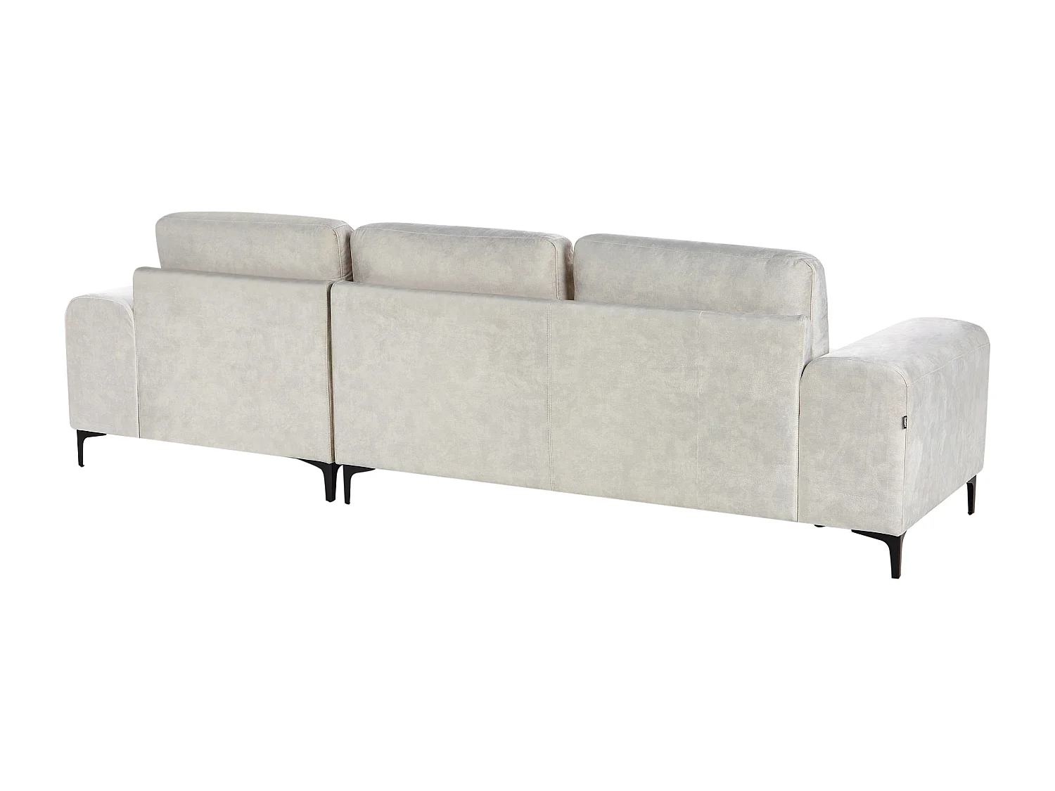 Canapé d'Angle droite Moderne Pieds en Métal Forme de L Velours Beige Clair Kiruna