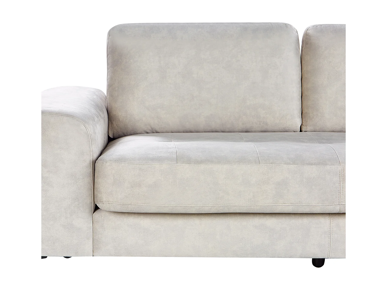 Canapé d'Angle droite Moderne Pieds en Métal Forme de L Velours Beige Clair Kiruna