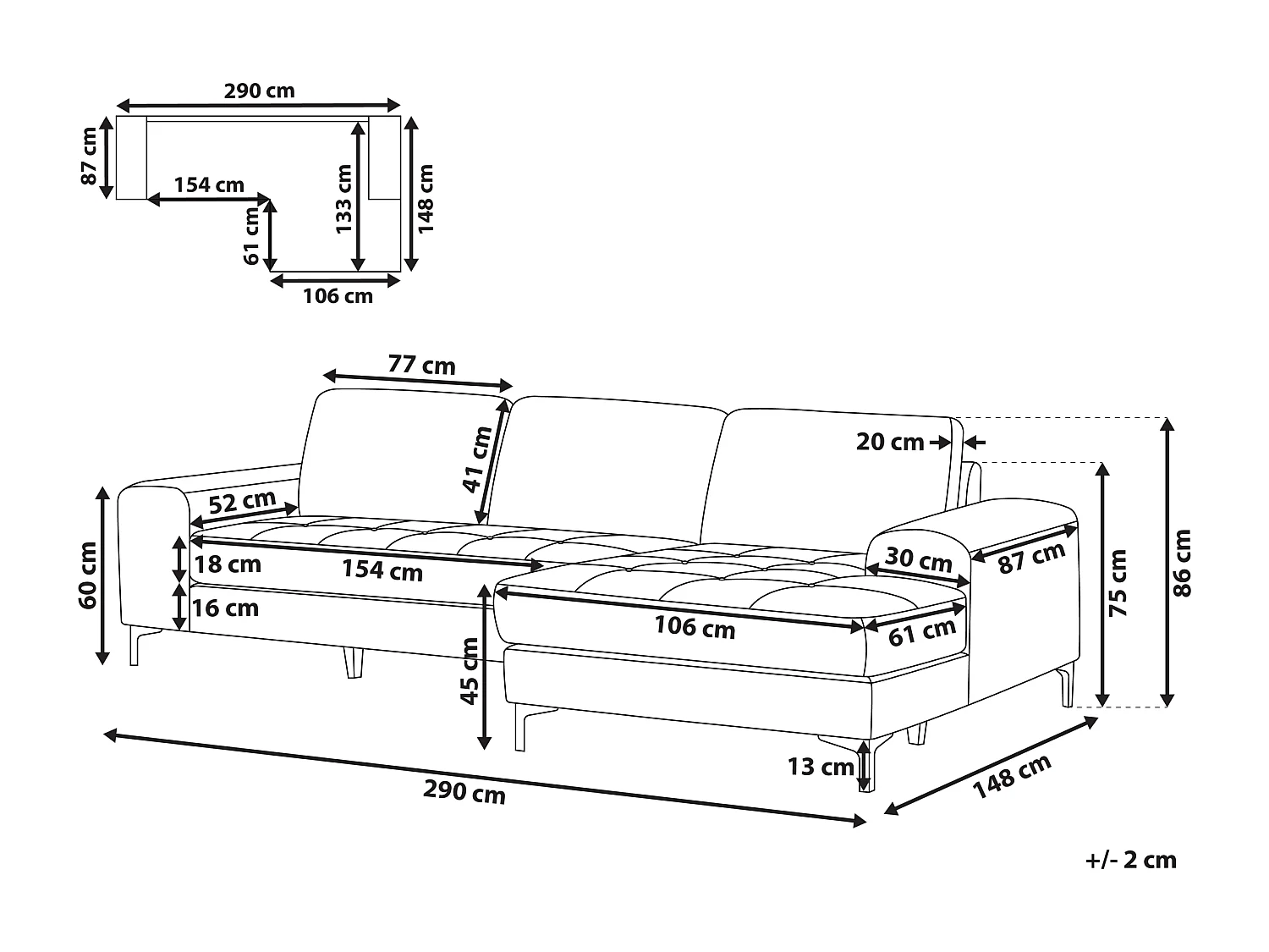 Canapé d\'Angle droite Moderne Pieds en Métal Forme de L Velours Beige Clair Kiruna