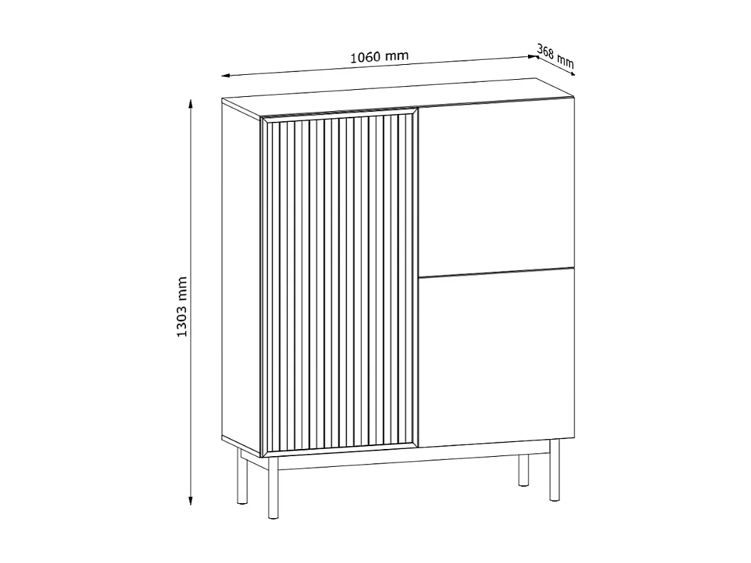 Móvel Auxiliar AMBIHOME SAROSI -  Carvalho, C106 x P37 x A130cm