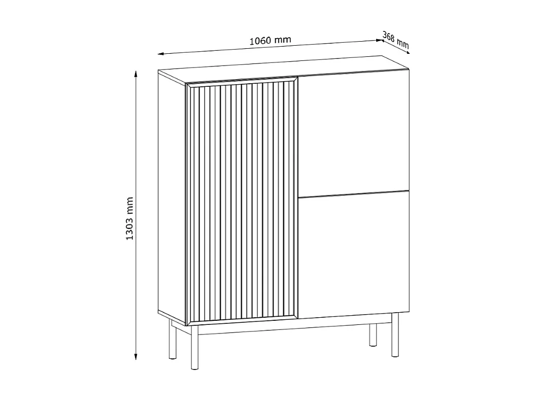 Móvel Auxiliar AMBIHOME SAROSI -  Carvalho, C106 x P37 x A130cm