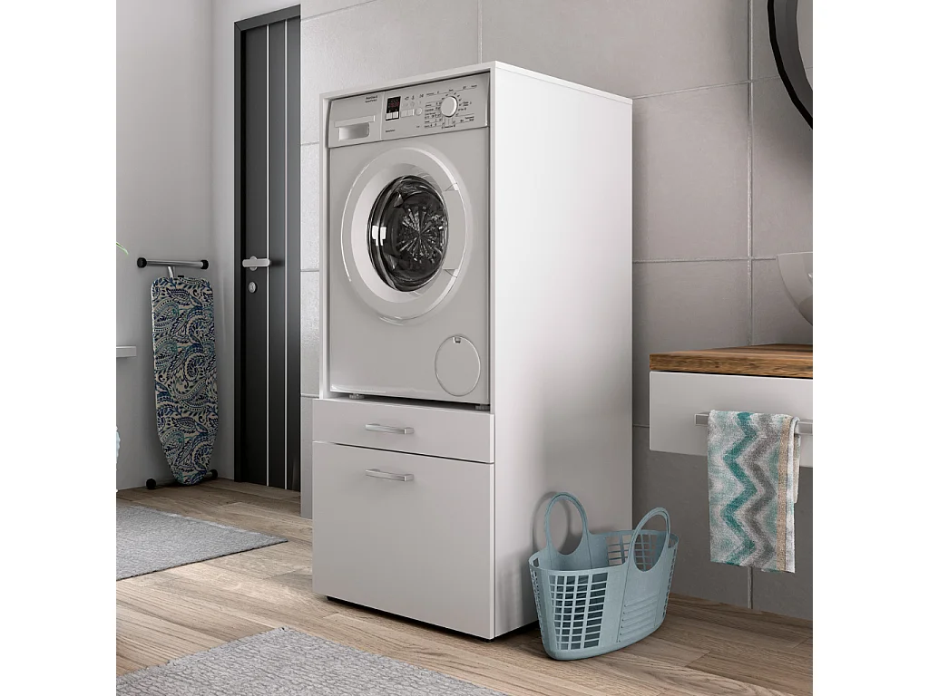 Móvel AMBIHOME AKA 01, para máquina de lavar, c/tabuleiro e gaveta