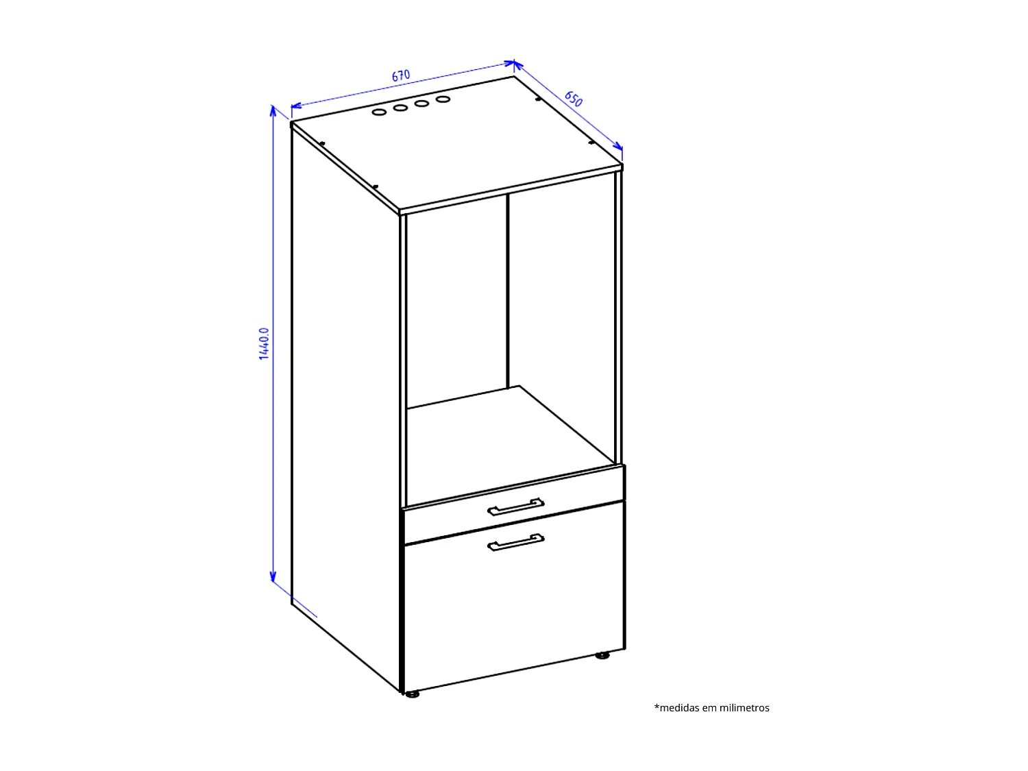 Móvel AMBIHOME AKA 01, para máquina de lavar, c/tabuleiro e gaveta