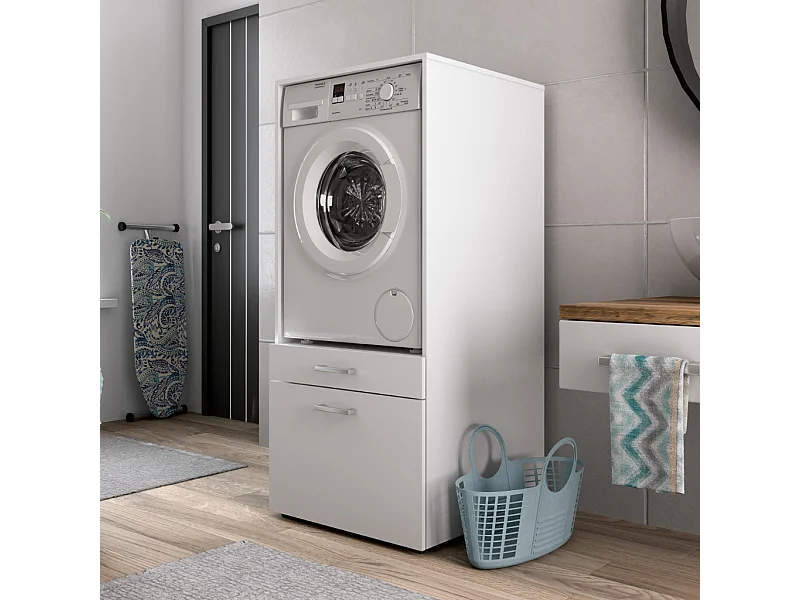 Móvel AMBIHOME AKA 01, para máquina de lavar, c/tabuleiro e gaveta