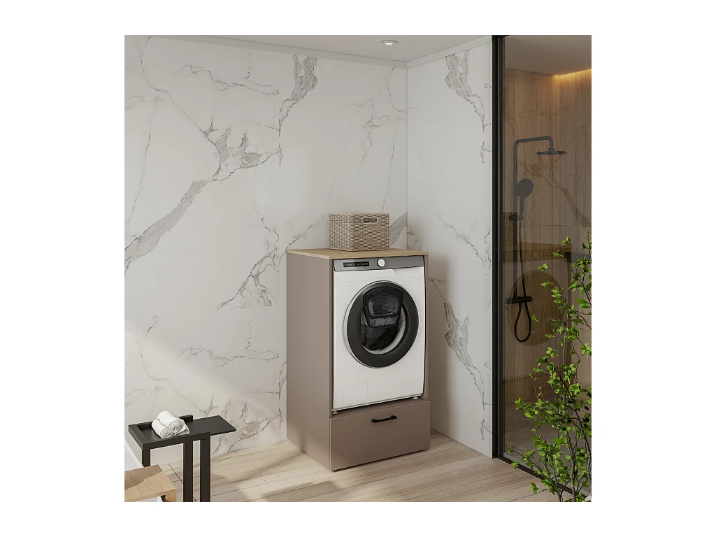 Móvel AMBIHOME AZARA 01, para máquina de lavar, c/gaveta