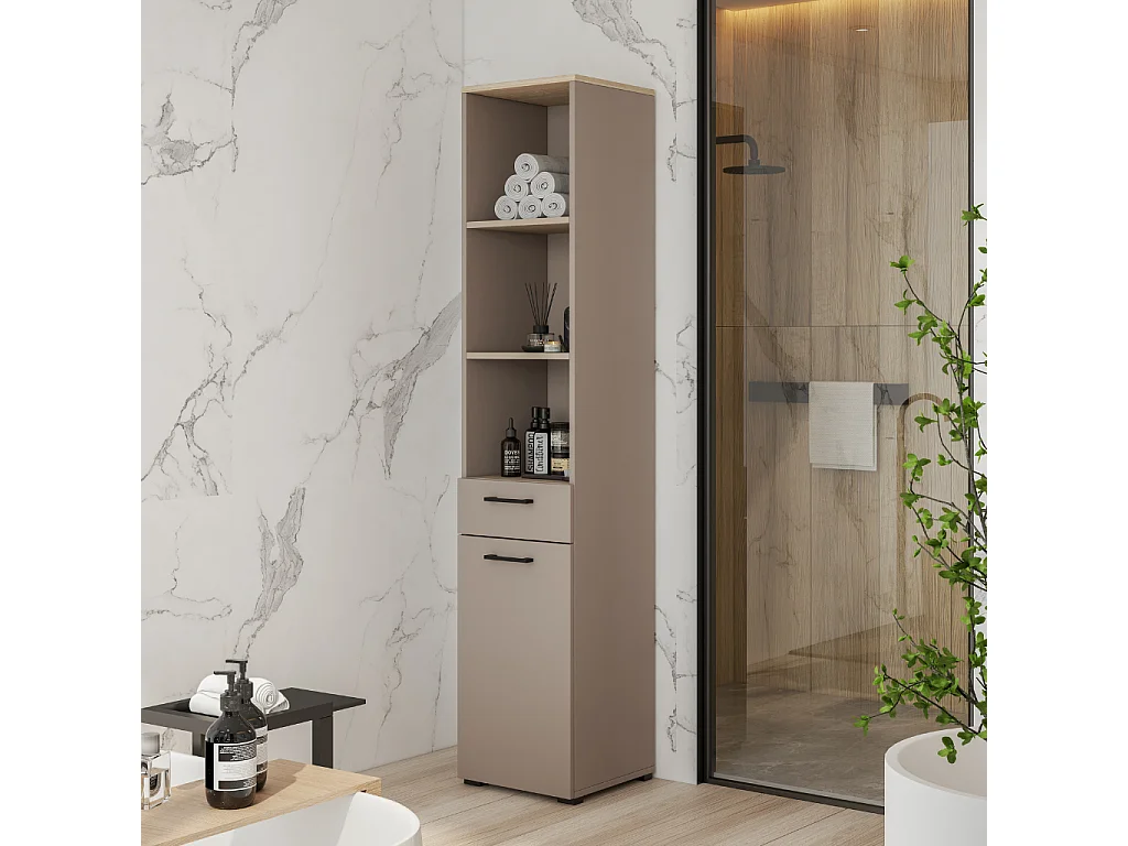 Móvel Auxiliar AMBIHOME AZARA 03, c/cesto, gaveta e prateleiras