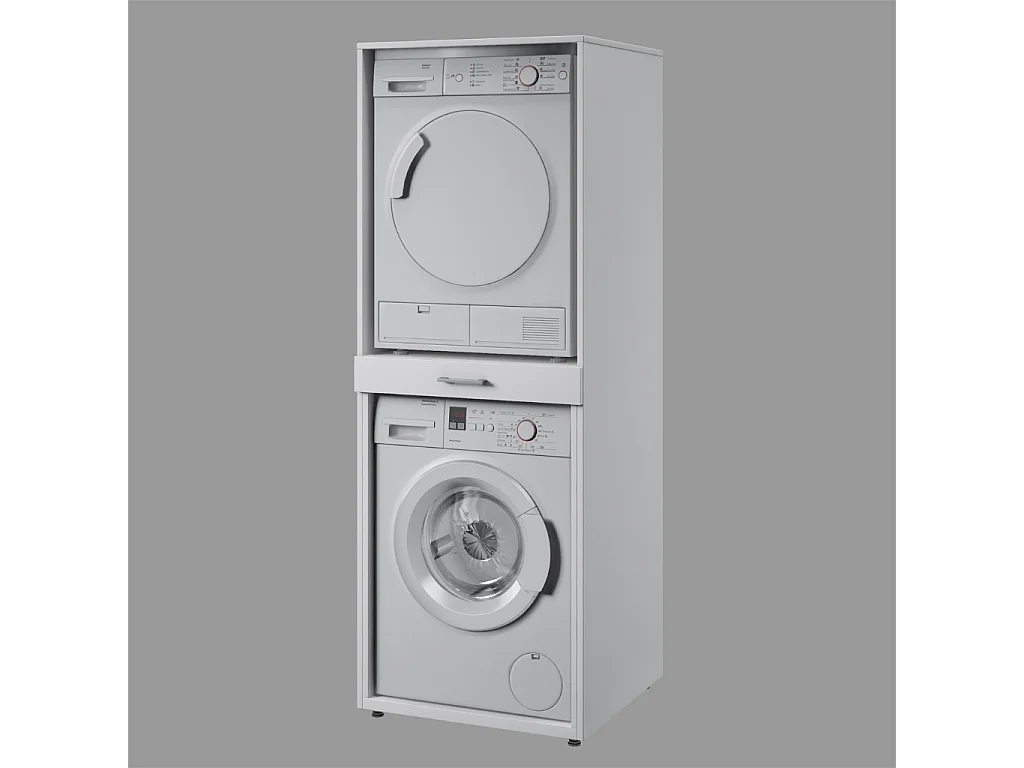 Móvel AMBIHOME AKA 02, para 2 máquinas de lavar, c/tabuleiro e gaveta