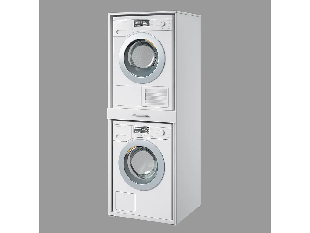 Móvel AMBIHOME AKA 02, para 2 máquinas de lavar, c/tabuleiro e gaveta