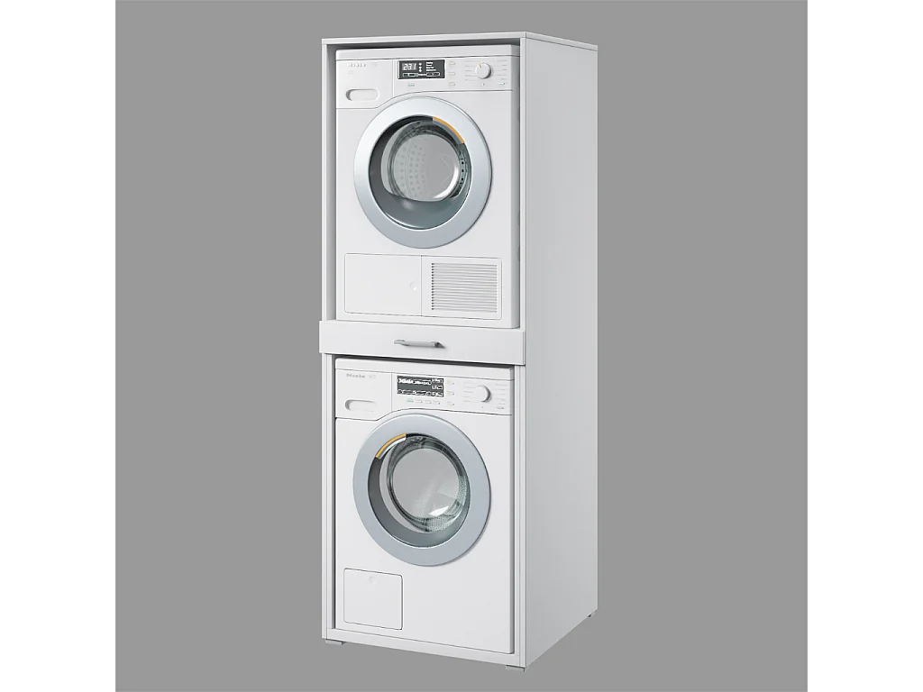 Móvel AMBIHOME AKA 02, para 2 máquinas de lavar, c/tabuleiro e gaveta