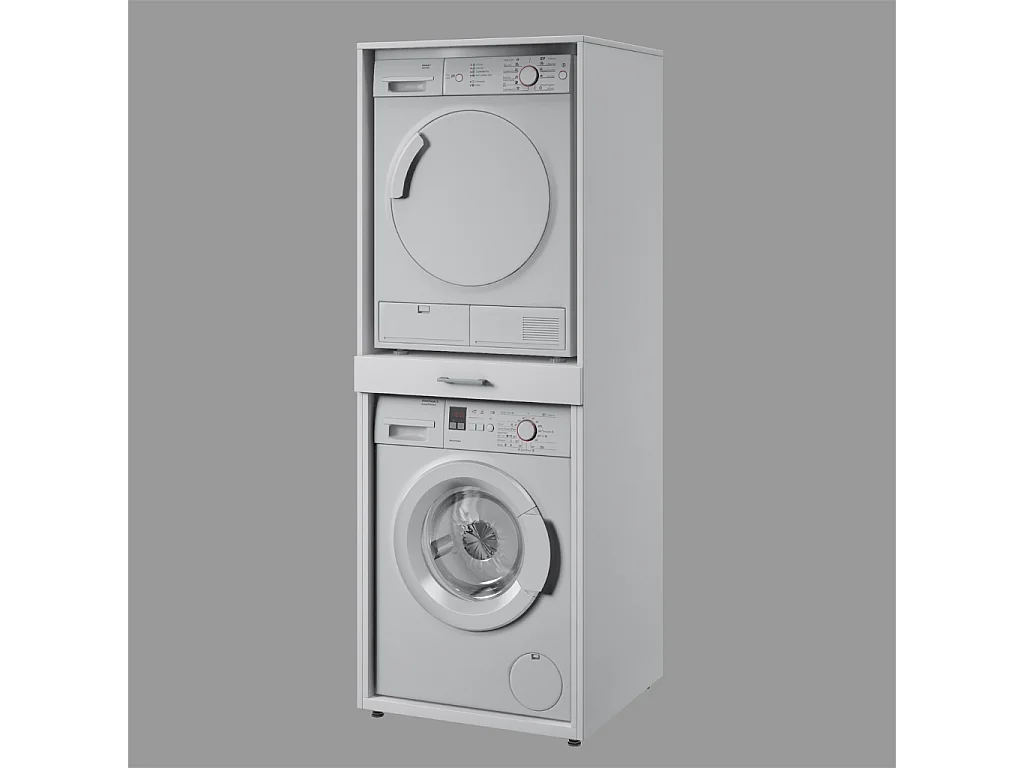 Móvel AMBIHOME AKA 02, para 2 máquinas de lavar, c/tabuleiro e gaveta