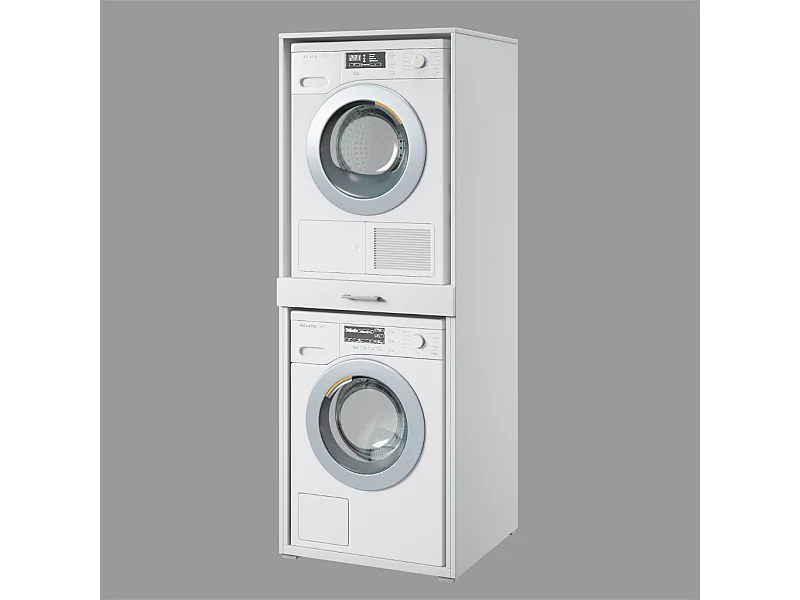 Móvel AMBIHOME AKA 02, para 2 máquinas de lavar, c/tabuleiro e gaveta