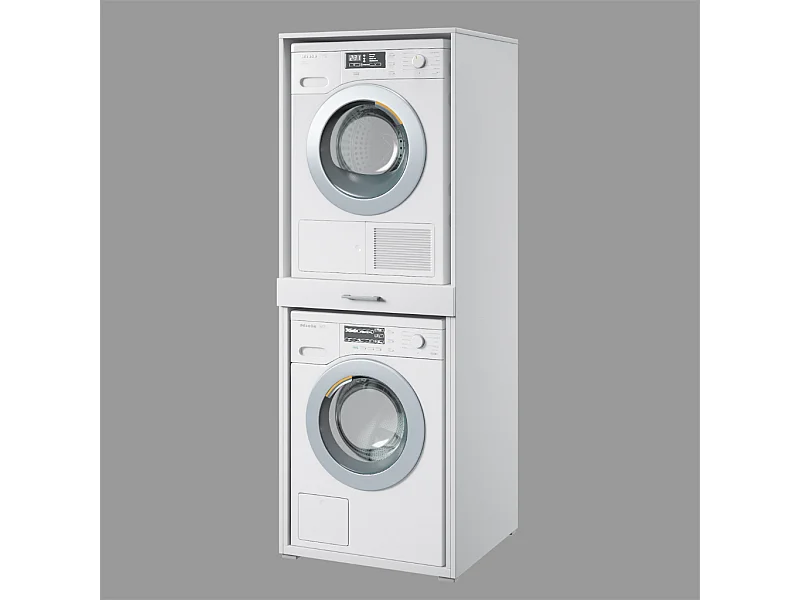 Móvel AMBIHOME AKA 02, para 2 máquinas de lavar, c/tabuleiro e gaveta