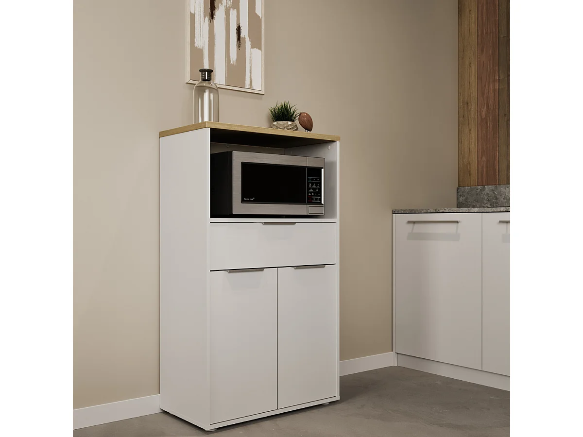 Móvel de Cozinha AMBIHOME ESSENCE - Branco/Carvalho, C70xP40xA123cm