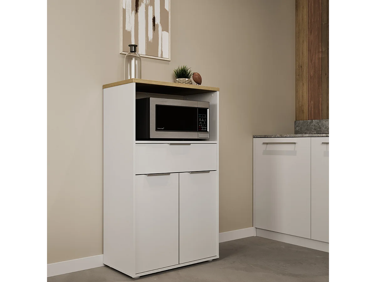 Móvel de Cozinha AMBIHOME ESSENCE - Branco/Carvalho, C70xP40xA123cm