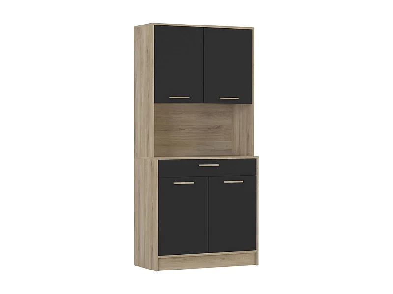Móvel Alto de Cozinha AMBIHOME HONEY Carvalho/Preto C83xPx40xA176cm
