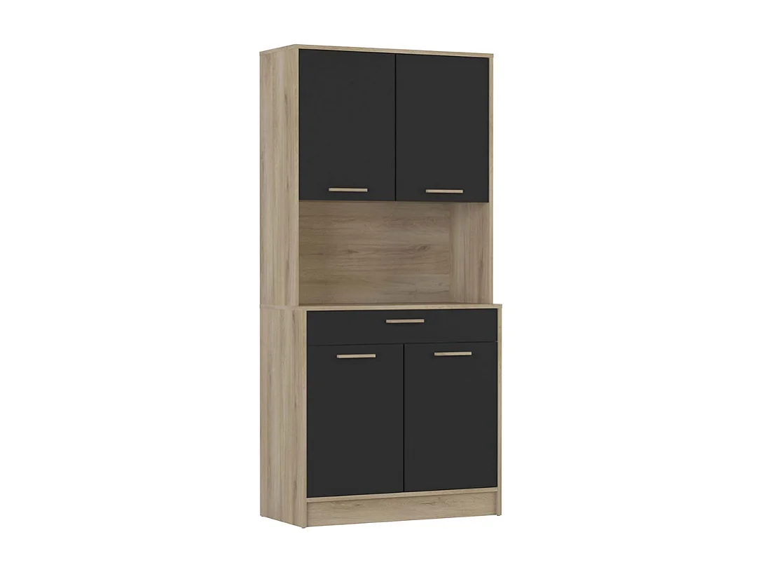 Móvel Alto de Cozinha AMBIHOME HONEY Carvalho/Preto C83xPx40xA176cm
