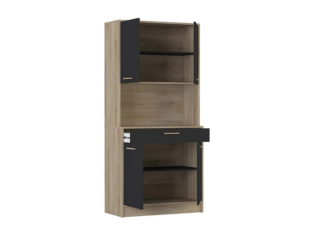 Móvel Alto de Cozinha AMBIHOME HONEY Carvalho/Preto C83xPx40xA176cm