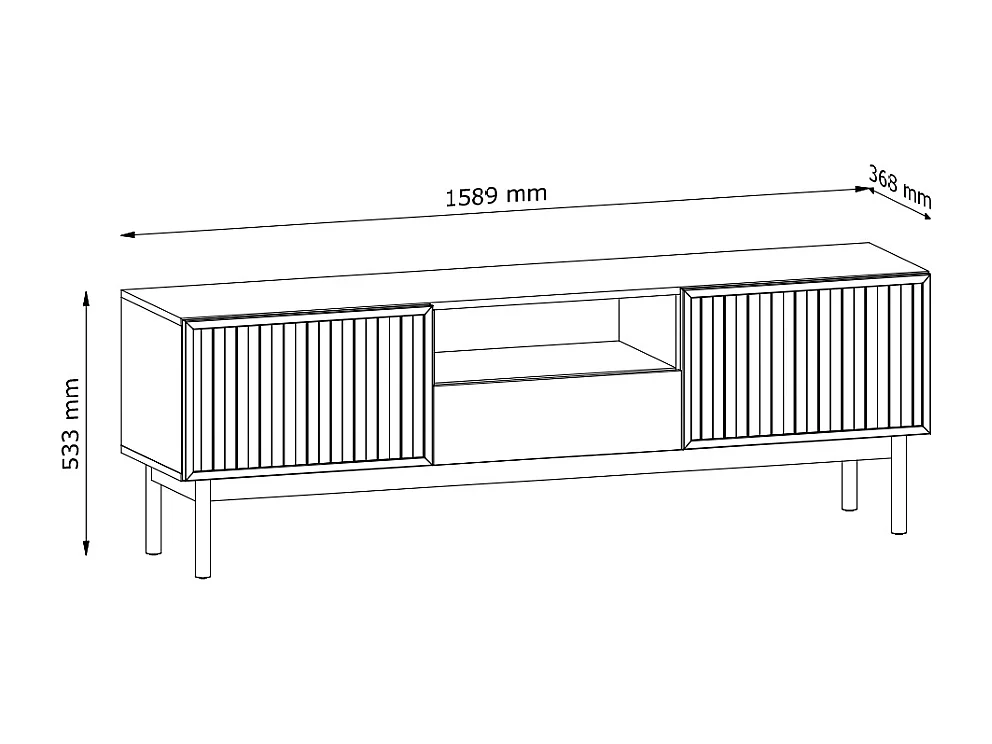Móvel TV AMBIHOME SAROSI -  Carvalho, C159 x P37 x A53cm