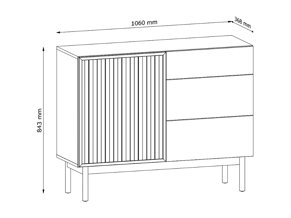 Cómoda AMBIHOME SAROSI -  Carvalho, C106 x P37 x A84cm