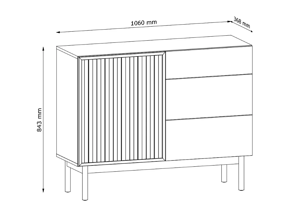 Cómoda AMBIHOME SAROSI -  Carvalho, C106 x P37 x A84cm