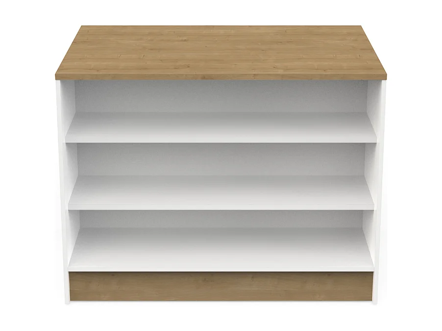 Ilha de cozinha c/prateleiras AMBIHOME COTTARE 02 - Branco, C120xP75xA92cm