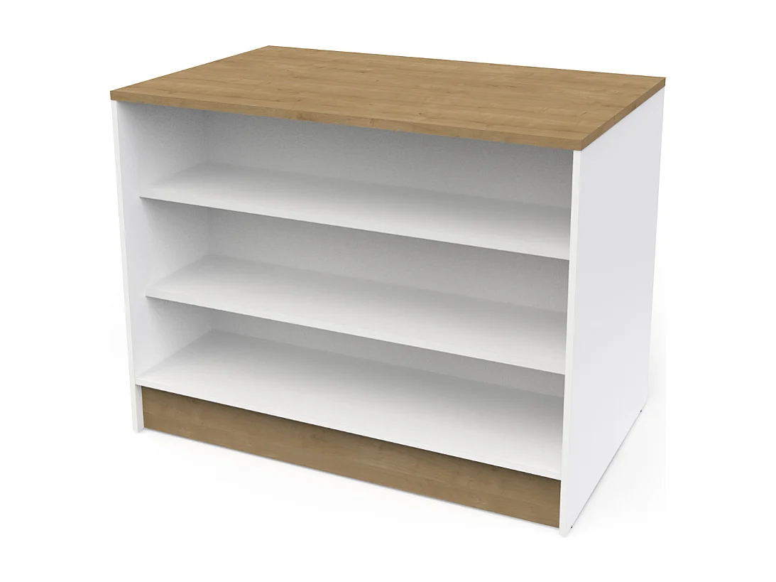 Ilha de cozinha c/prateleiras AMBIHOME COTTARE 02 - Branco, C120xP75xA92cm