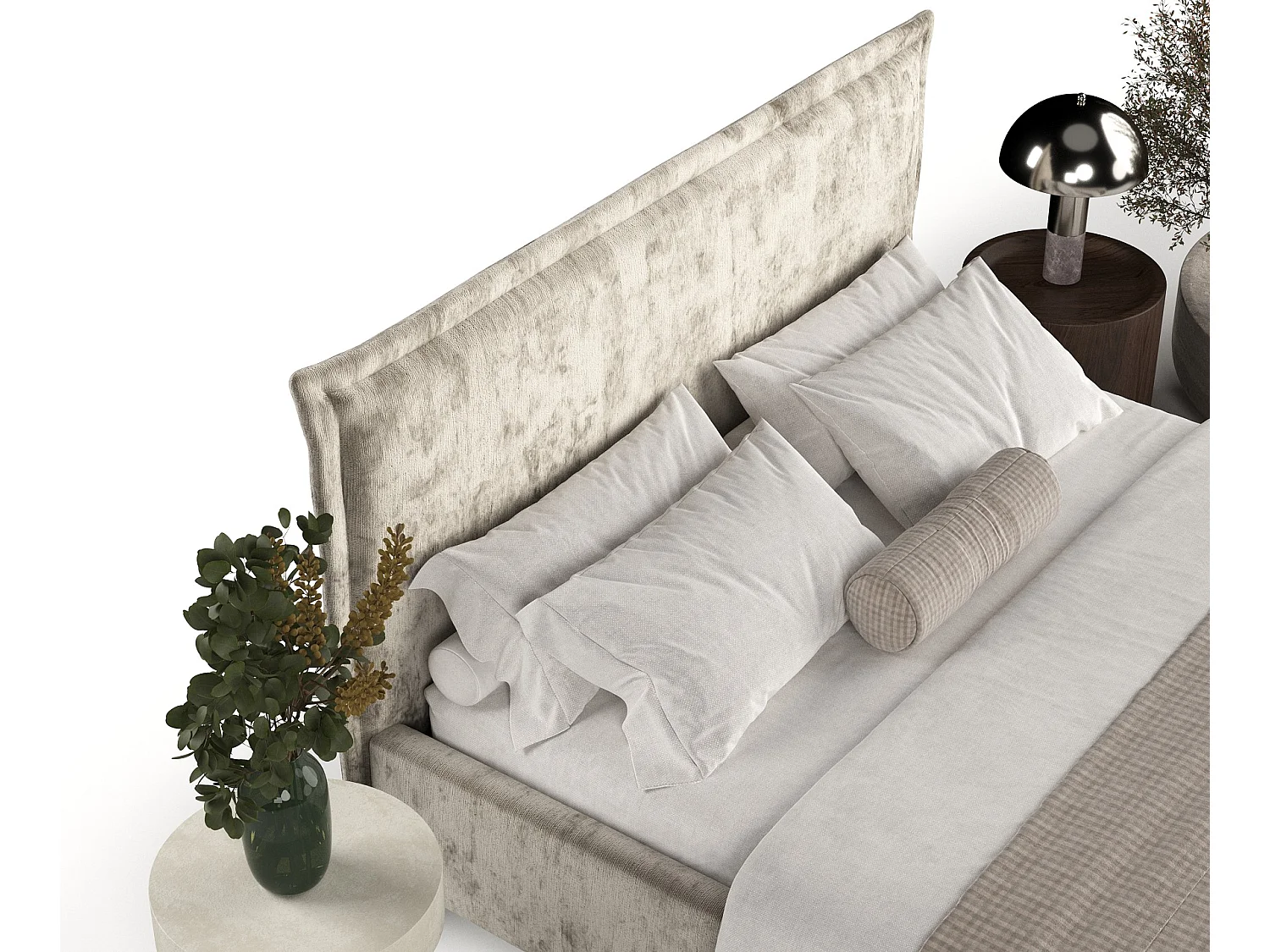 Lit coffre Cape Cod - 180 x 200 cm - chenille - beige