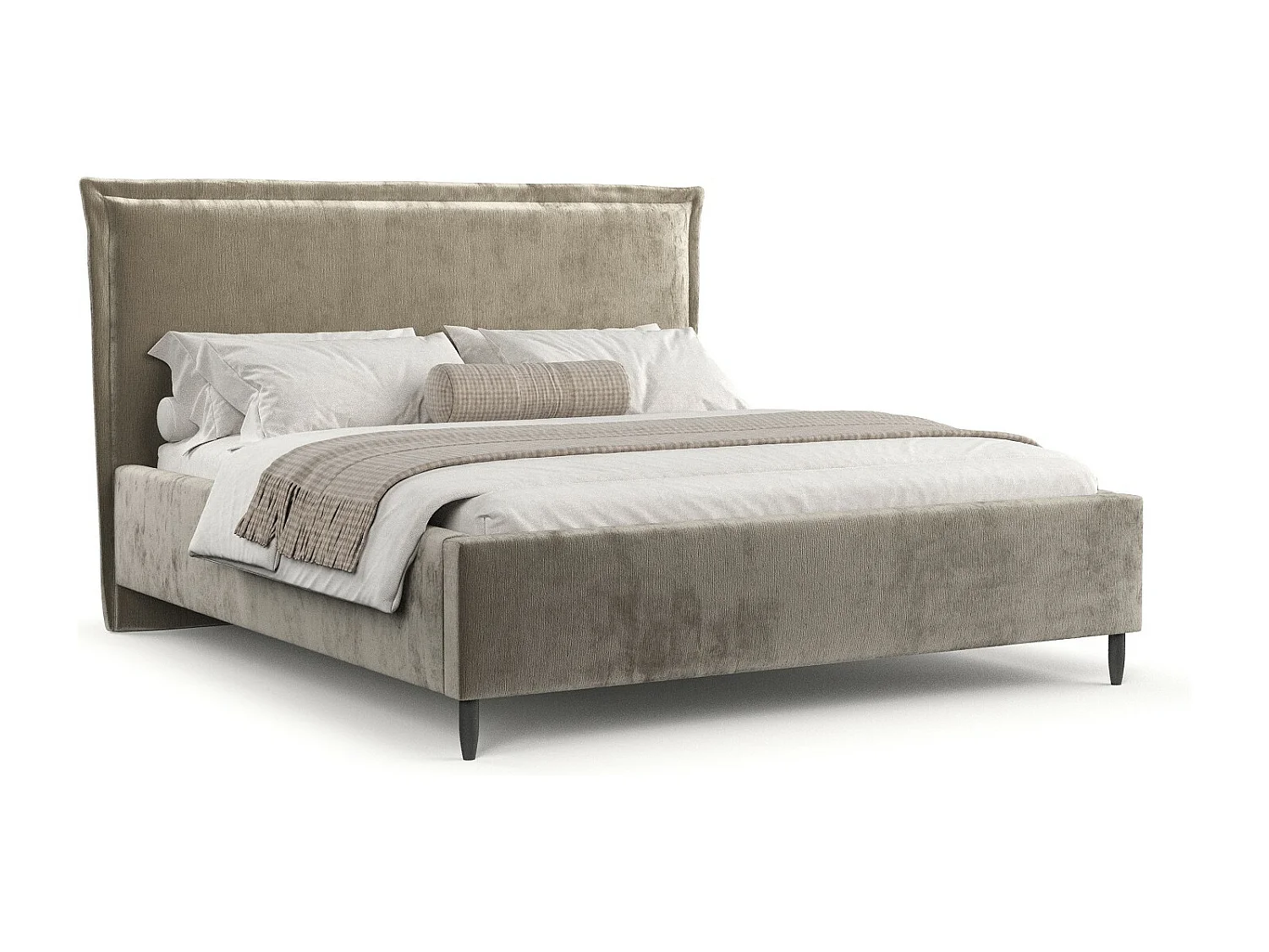 Polsterbett Cape Cod - 180 x 200 cm - Chenille-Stoff - beige