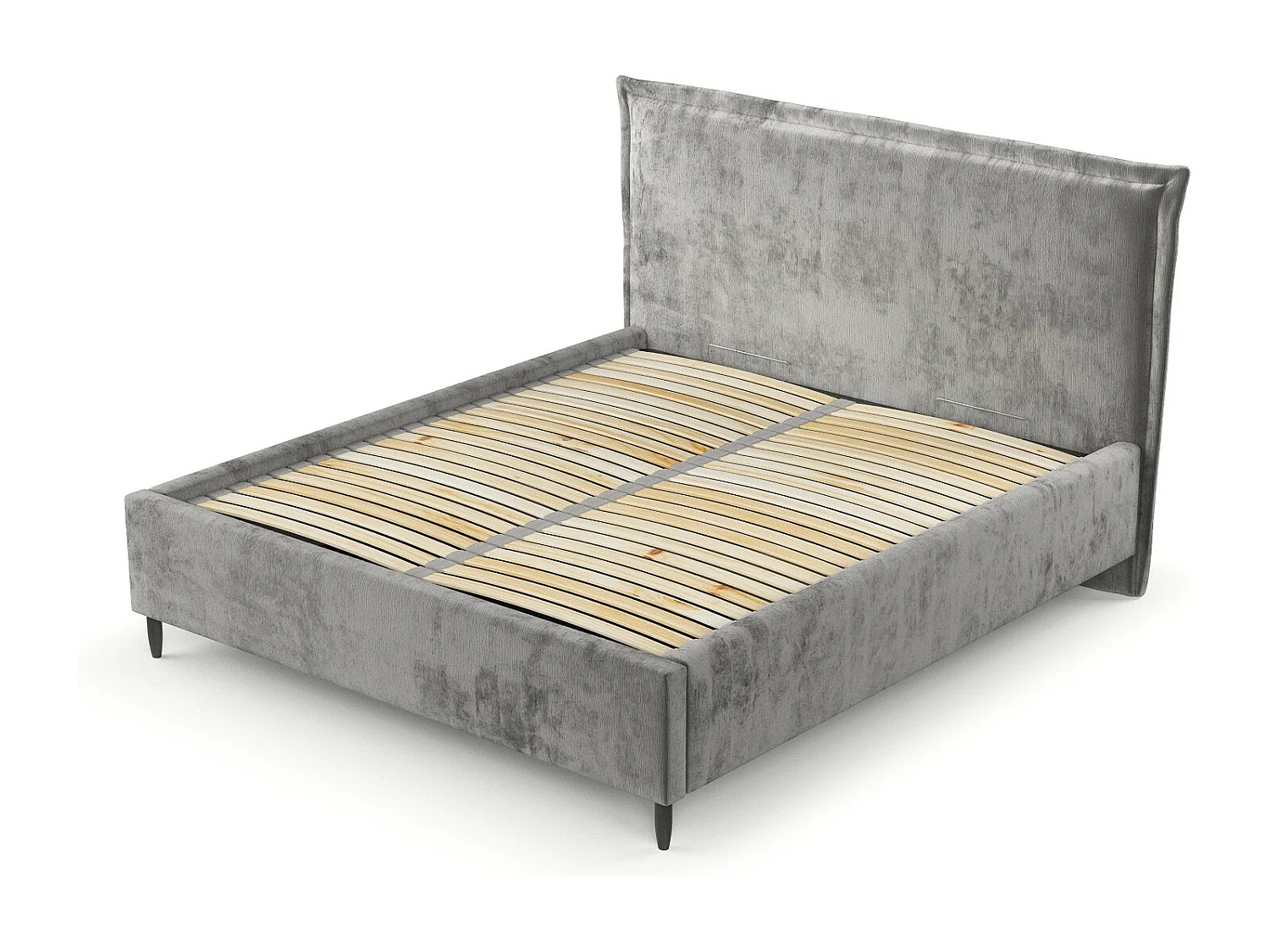 Polsterbett Cape Cod - 180 x 200 cm - Chenille-Stoff - grau