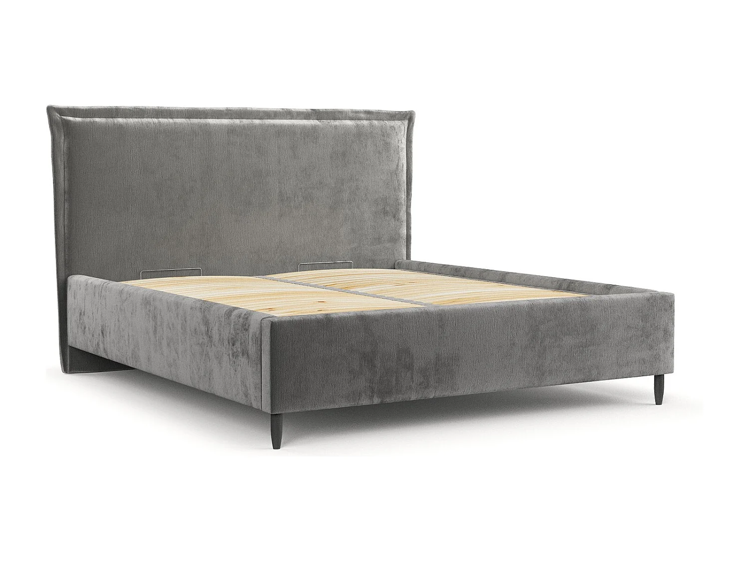 Polsterbett Cape Cod - 180 x 200 cm - Chenille-Stoff - grau