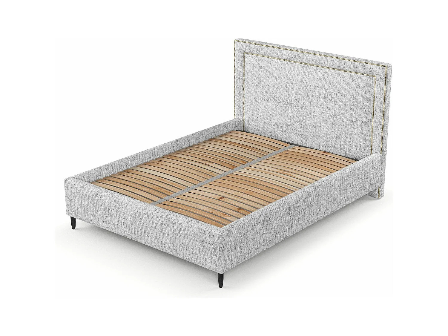 Polsterbett Baleine - 140 x 200 cm - Webstoff - hellgrau