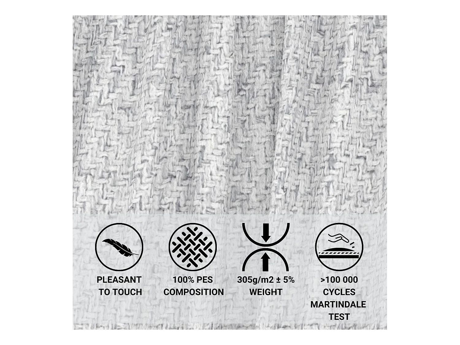 Polsterbett Baleine - 140 x 200 cm - Webstoff - hellgrau