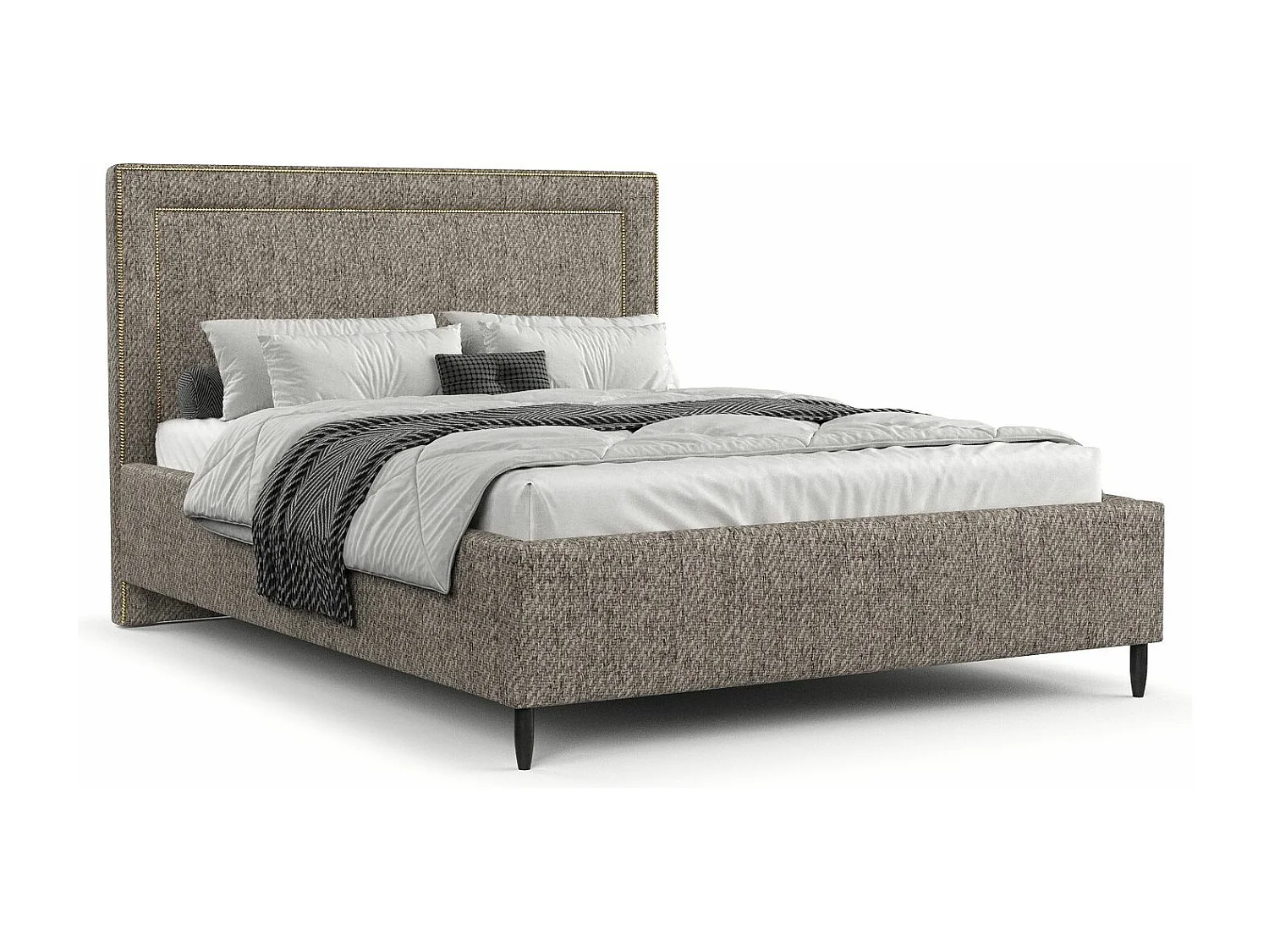 Polsterbett Baleine - 140 x 200 cm - Webstoff - braun