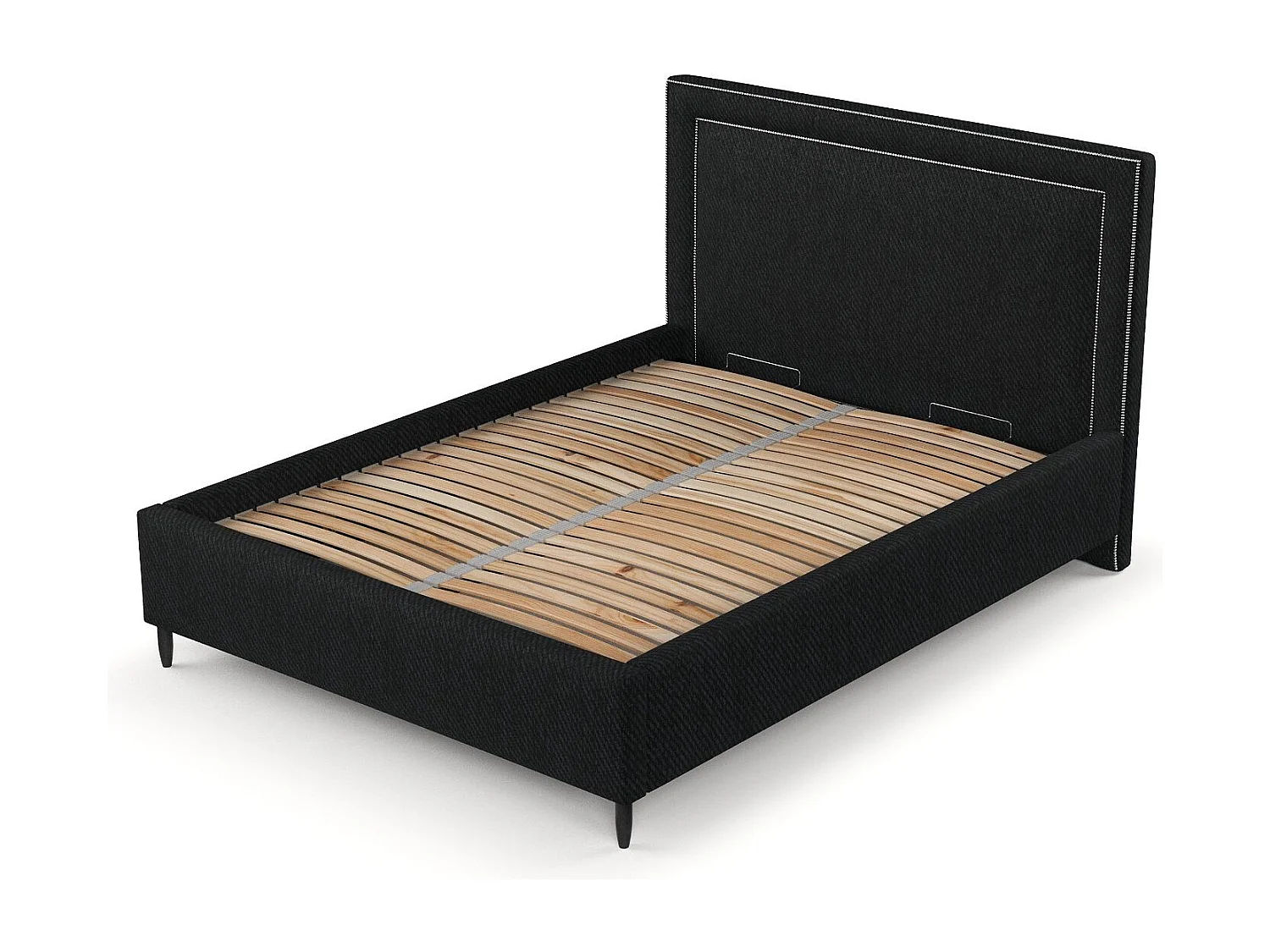 Polsterbett Baleine - 120 x 200 cm - Webstoff - schwarz