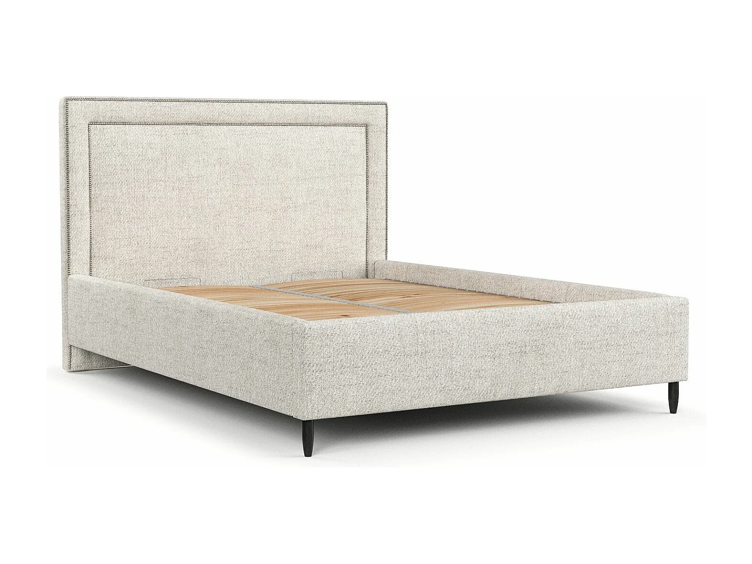 Polsterbett Baleine - 140 x 200 cm - Webstoff - creme