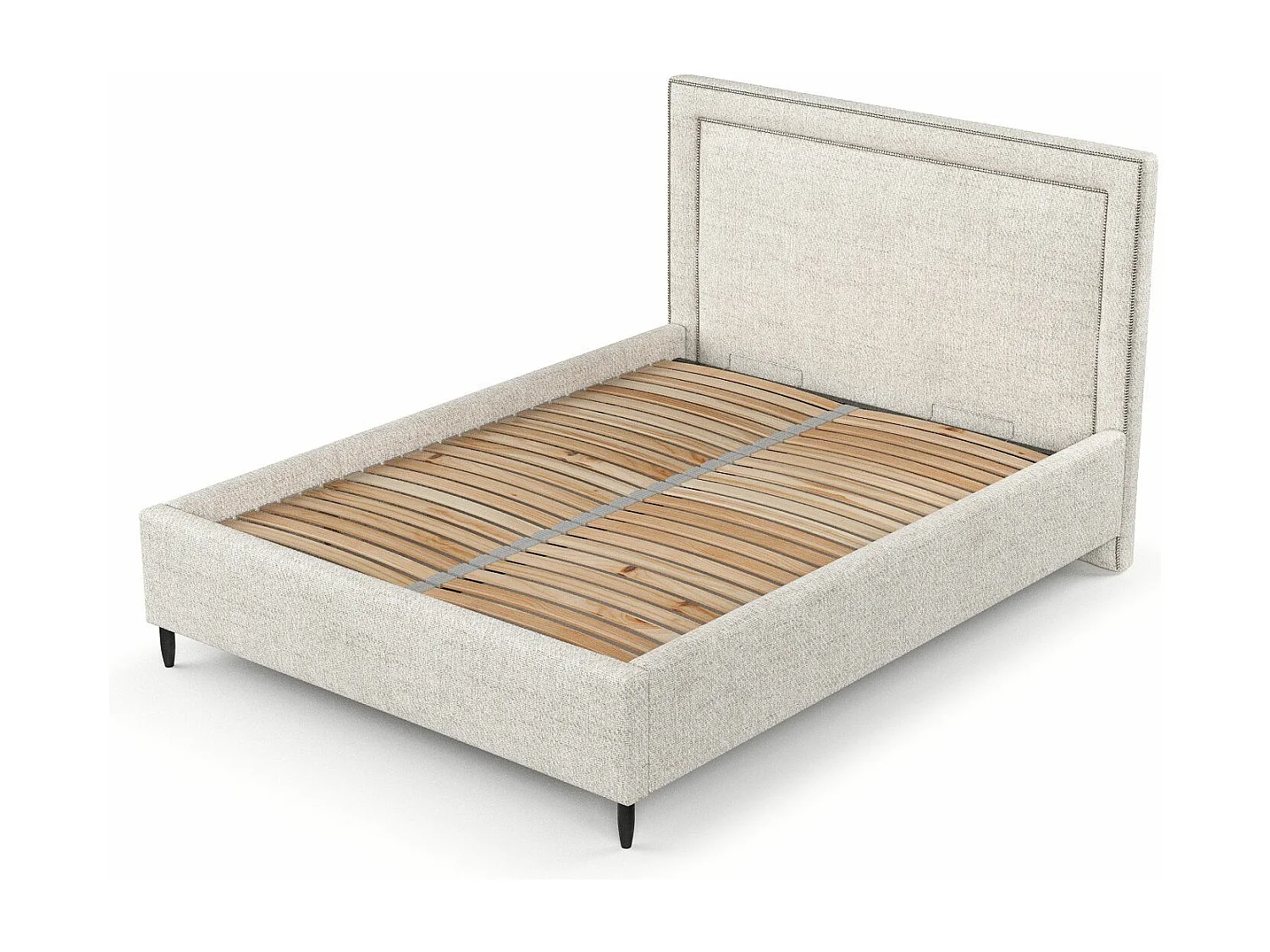 Polsterbett Baleine - 140 x 200 cm - Webstoff - creme