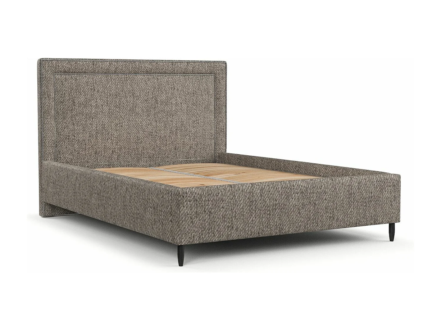 Polsterbett Baleine - 140 x 200 cm - Webstoff - braun