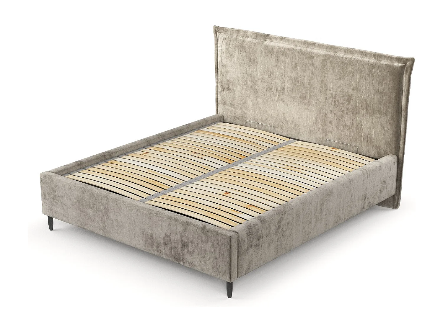 Polsterbett Cape Cod - 160 x 200 cm - Chenille-Stoff - beige