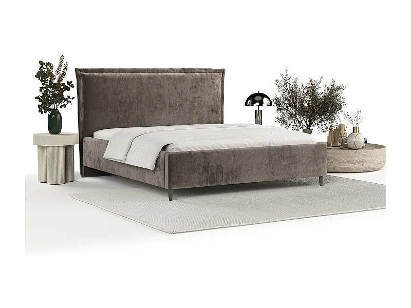 Polsterbett Cape Cod - 120 x 200 cm - Chenille-Stoff - braun