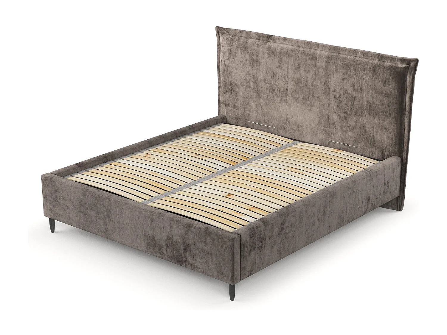 Polsterbett Cape Cod - 120 x 200 cm - Chenille-Stoff - braun