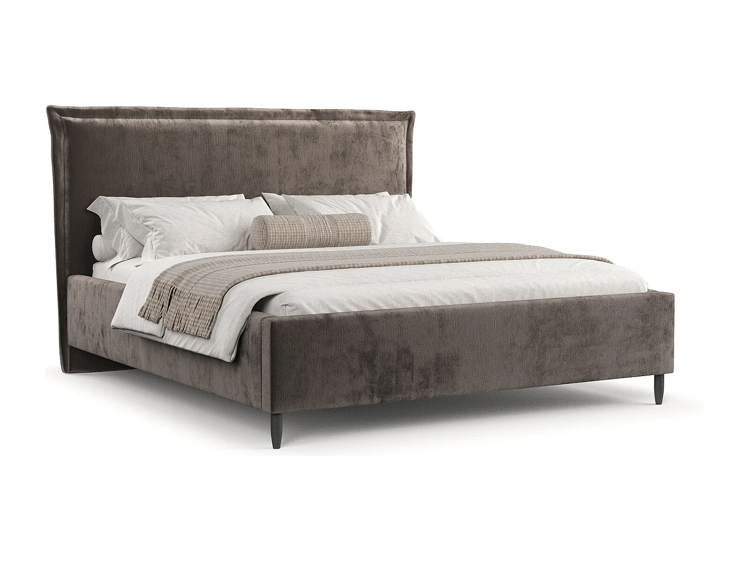 Polsterbett Cape Cod - 120 x 200 cm - Chenille-Stoff - braun