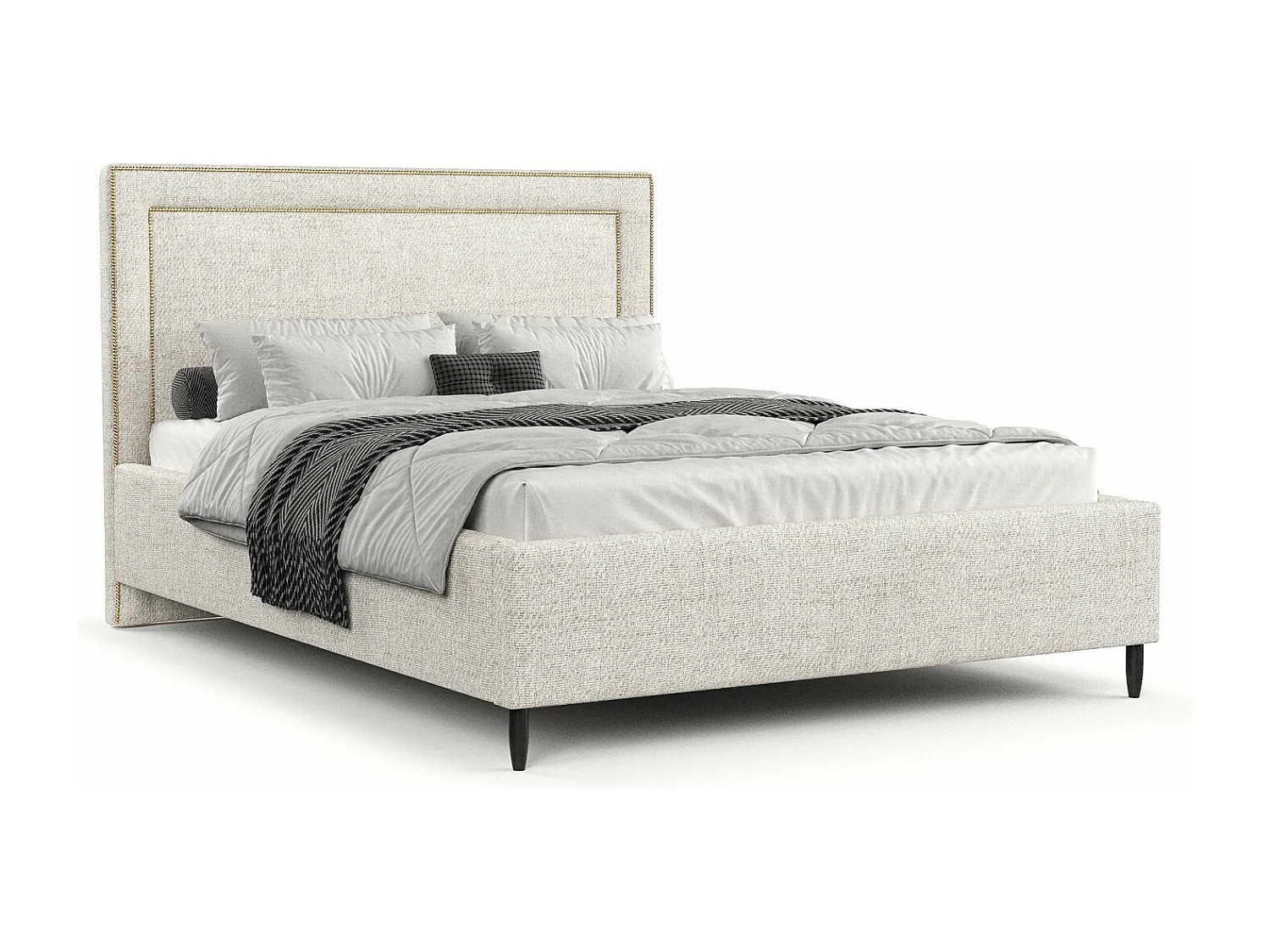 Polsterbett Baleine - 120 x 200 cm - Webstoff - creme