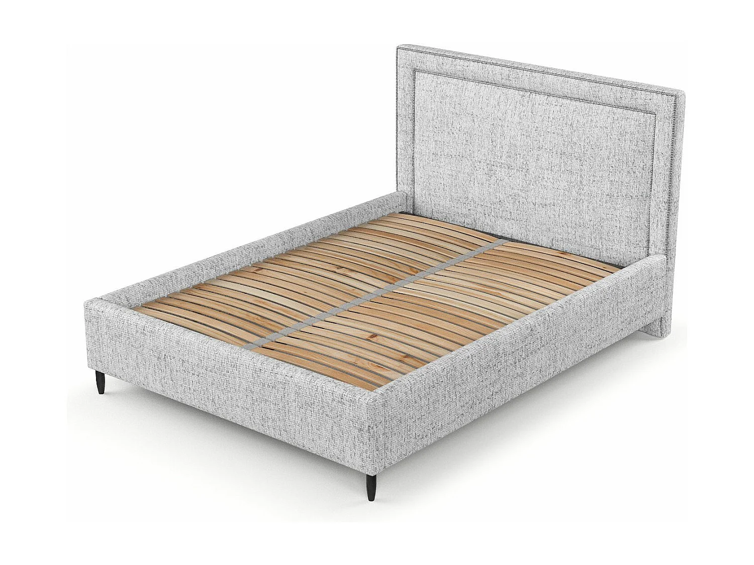 Polsterbett Baleine - 180 x 200 cm - Webstoff - hellgrau