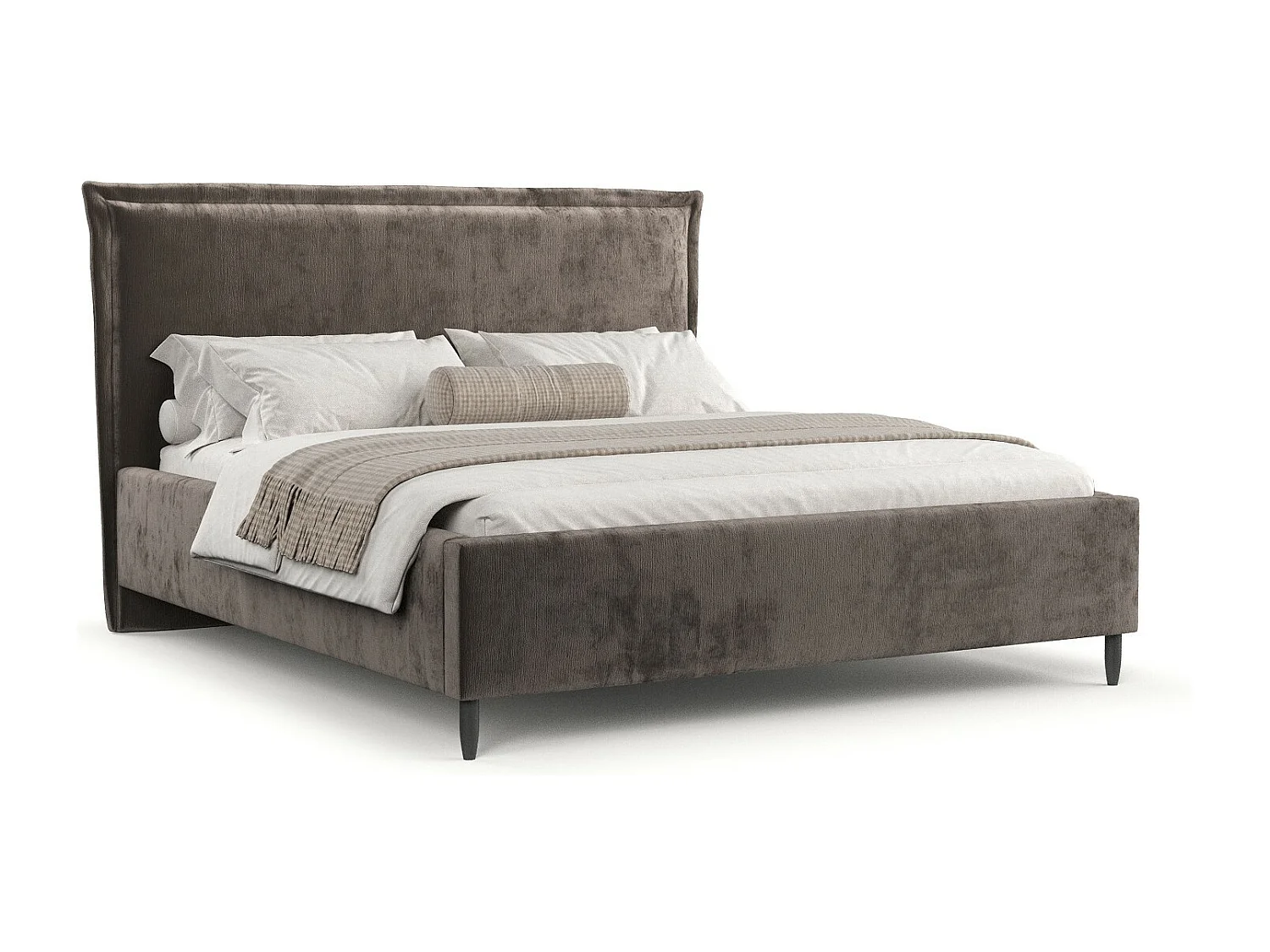 Polsterbett Cape Cod - 160 x 200 cm - Chenille-Stoff - braun