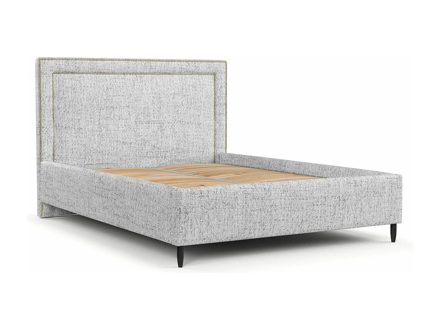 Polsterbett Baleine - 180 x 200 cm - Webstoff - hellgrau