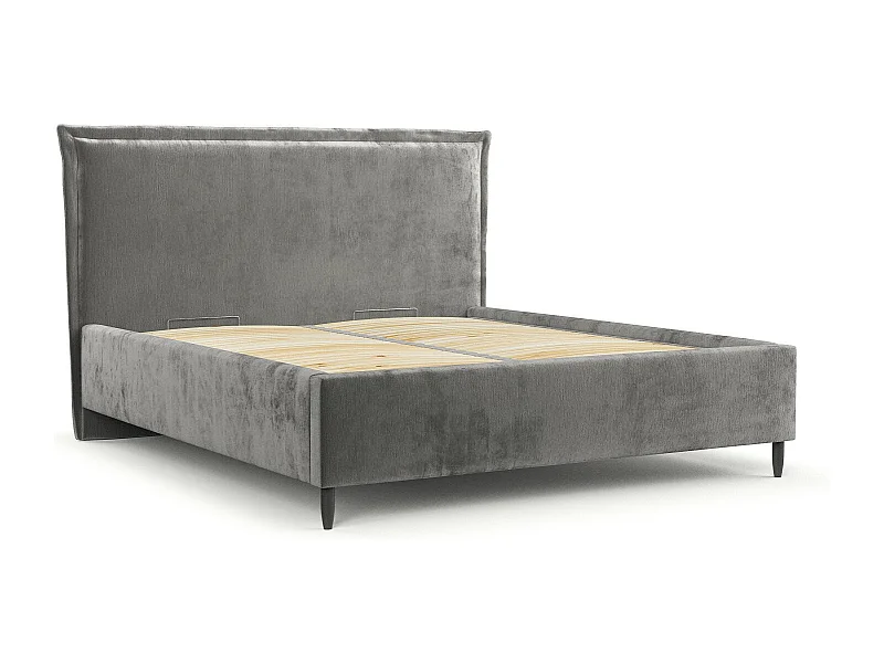 Polsterbett Cape Cod - 120 x 200 cm - Chenille-Stoff - grau