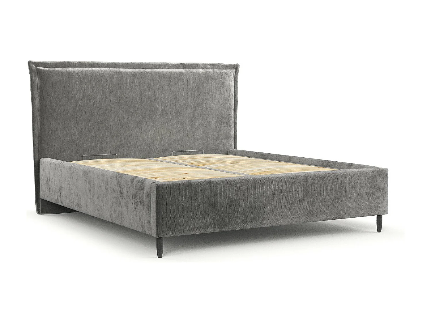 Polsterbett Cape Cod - 120 x 200 cm - Chenille-Stoff - grau