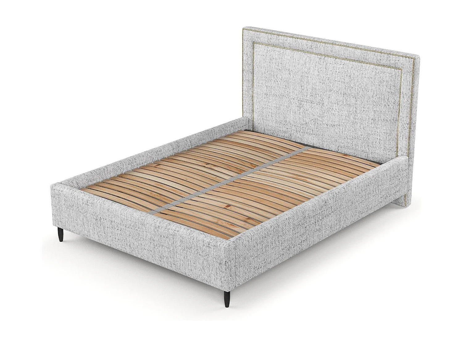 Polsterbett Baleine - 160 x 200 cm - Webstoff - hellgrau