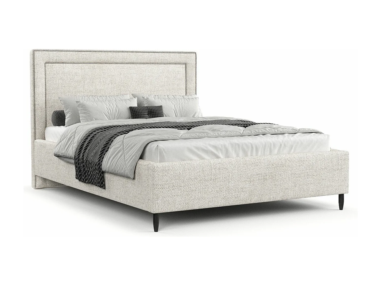 Polsterbett Baleine - 160 x 200 cm - Webstoff - creme