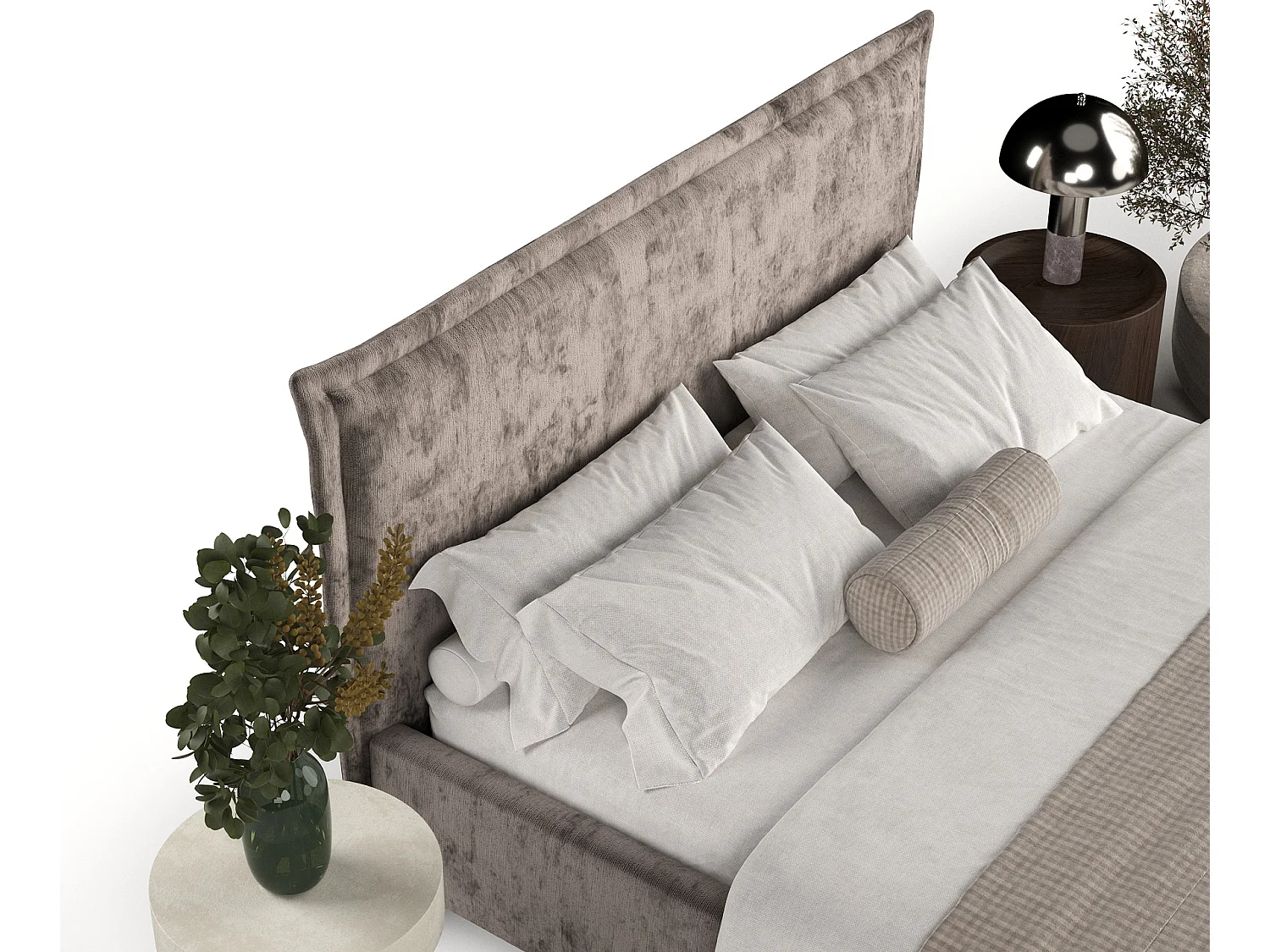 Polsterbett Cape Cod - 180 x 200 cm - Chenille-Stoff - braun